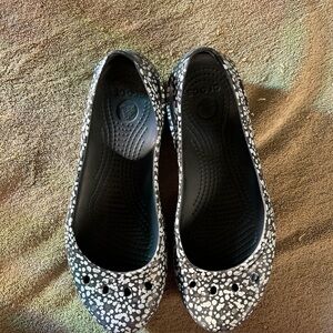 Crocs Women's Black and White Flats